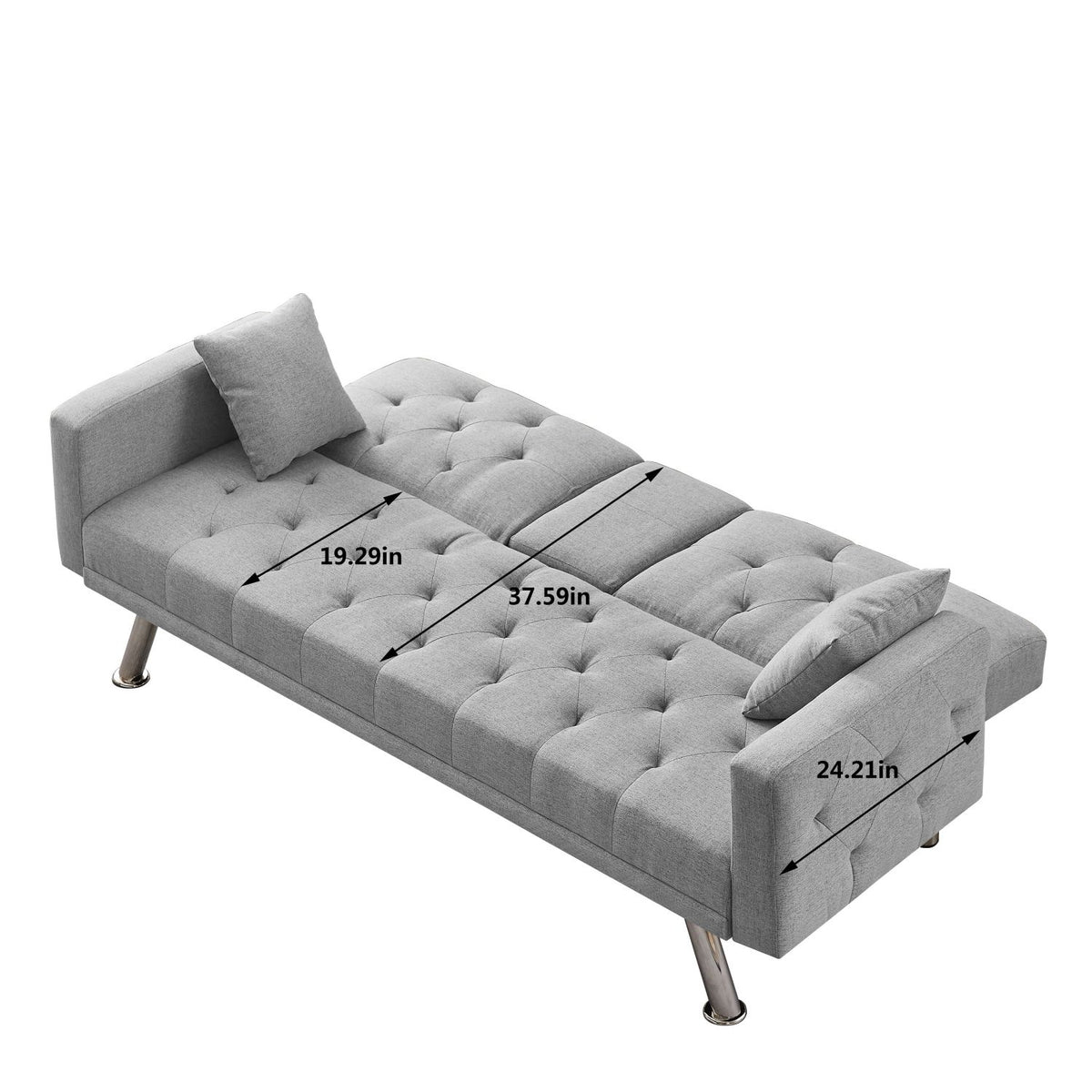 Grey Linen Convertible Sofa Bed Y996