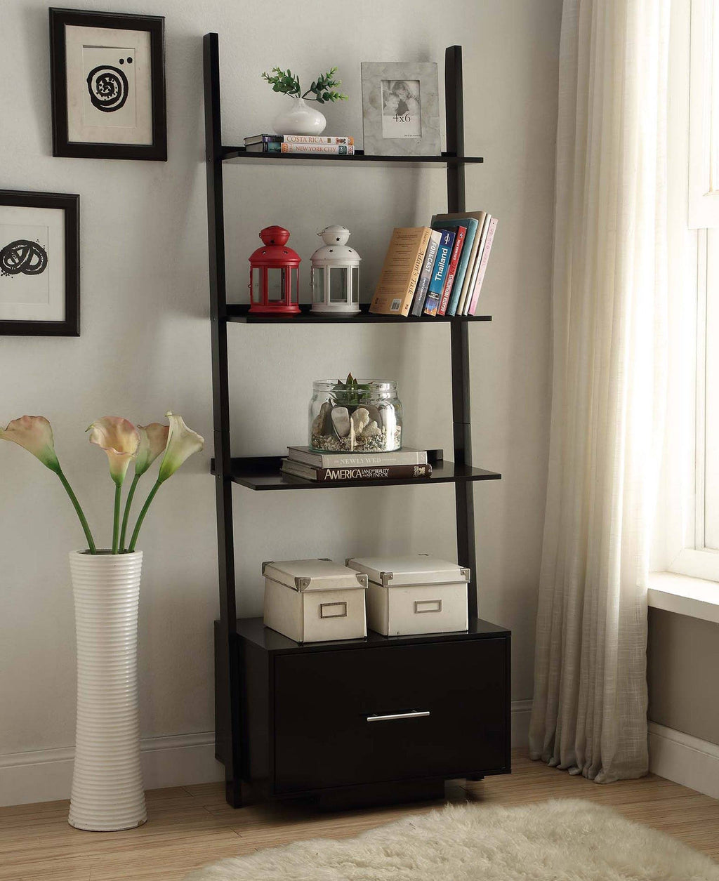 Black Bookcase File Drawer N90039
