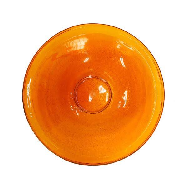 12 in. Mandarin Crackle Birdbath with Tripod Stand D2022