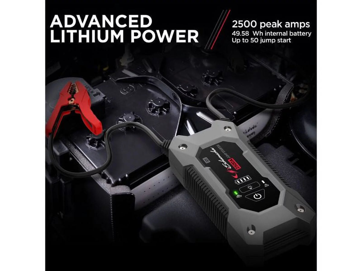 Restored Lithium Jump Starter and USB Power Pack 2500 Peak Amp 12V S138901