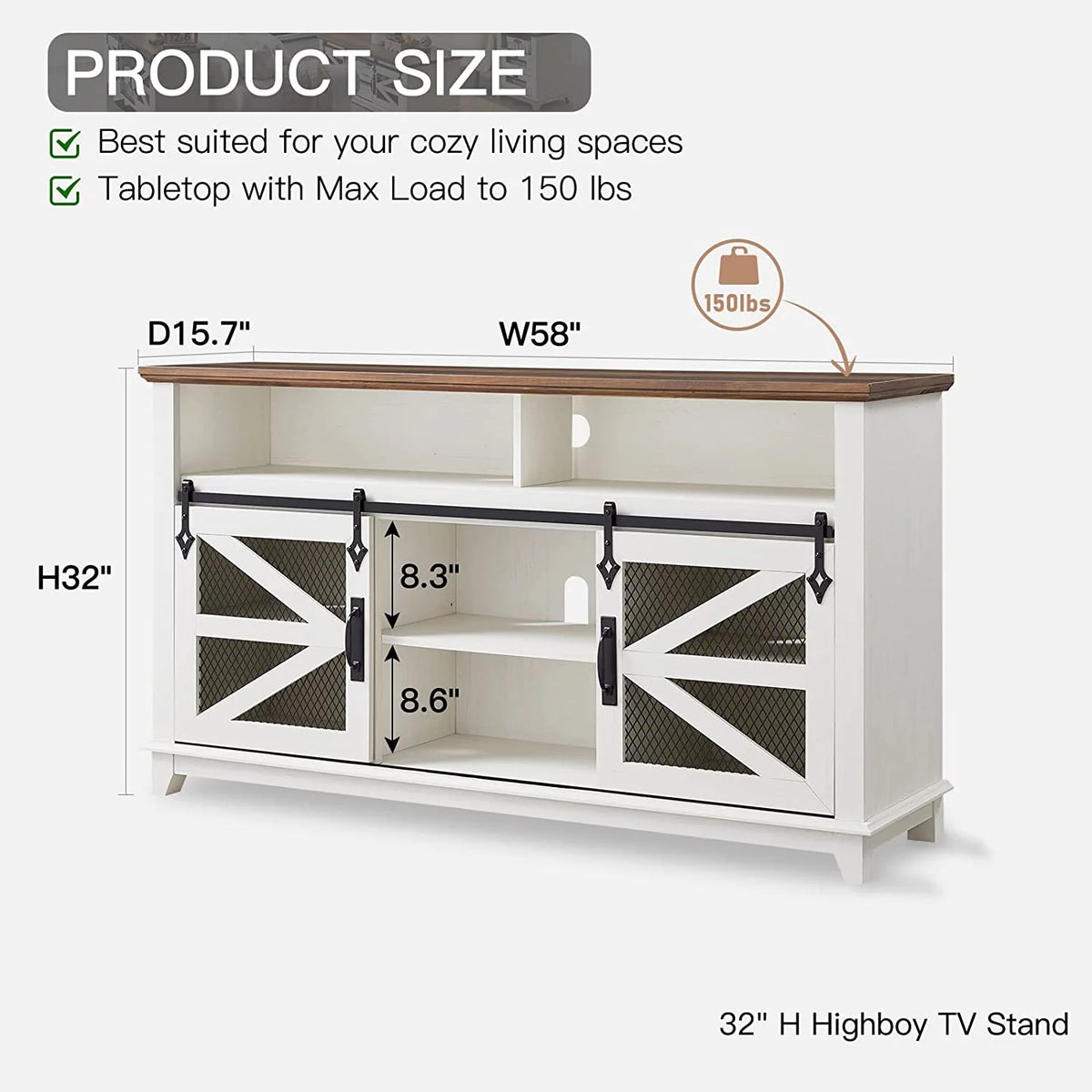 Antique White TV Stand E850446