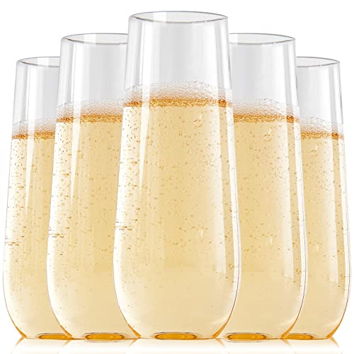 24 Pack 9 Oz Gold Rim Shatterproof Champagne Flutes J12228