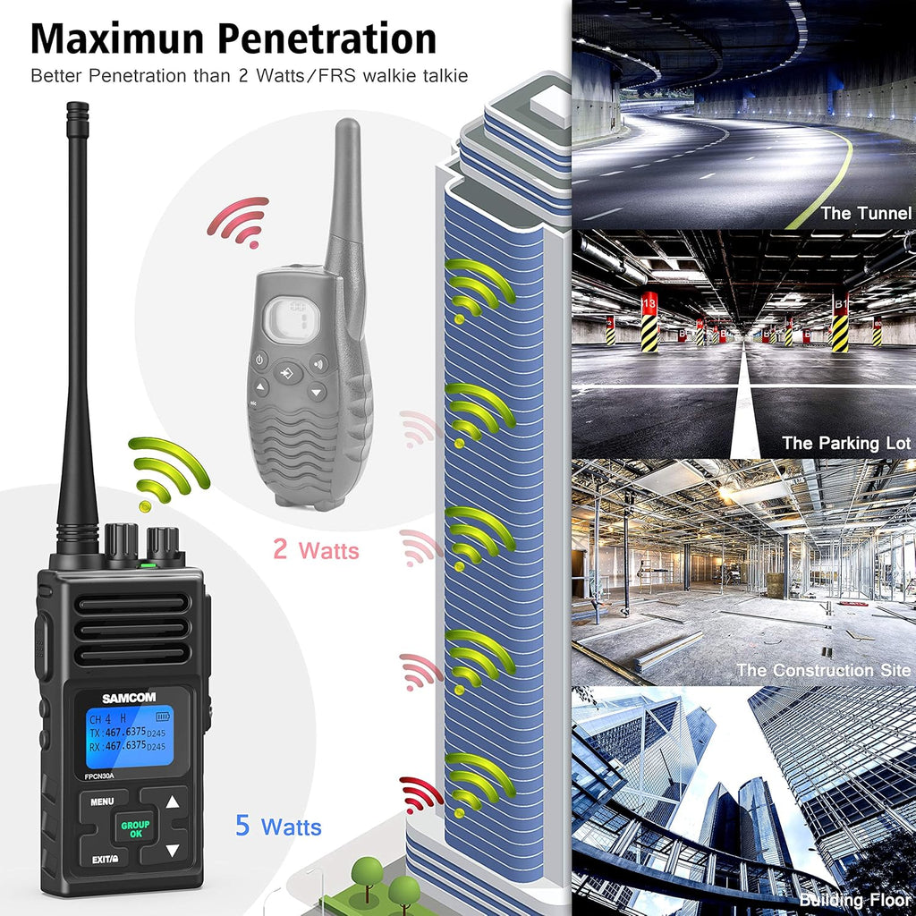 6 Packs UHF Two Way Radio with Earpieces B235
