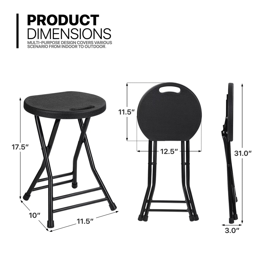 7 Pieces 5 FT Folding Round Table and Chair Set Black C775