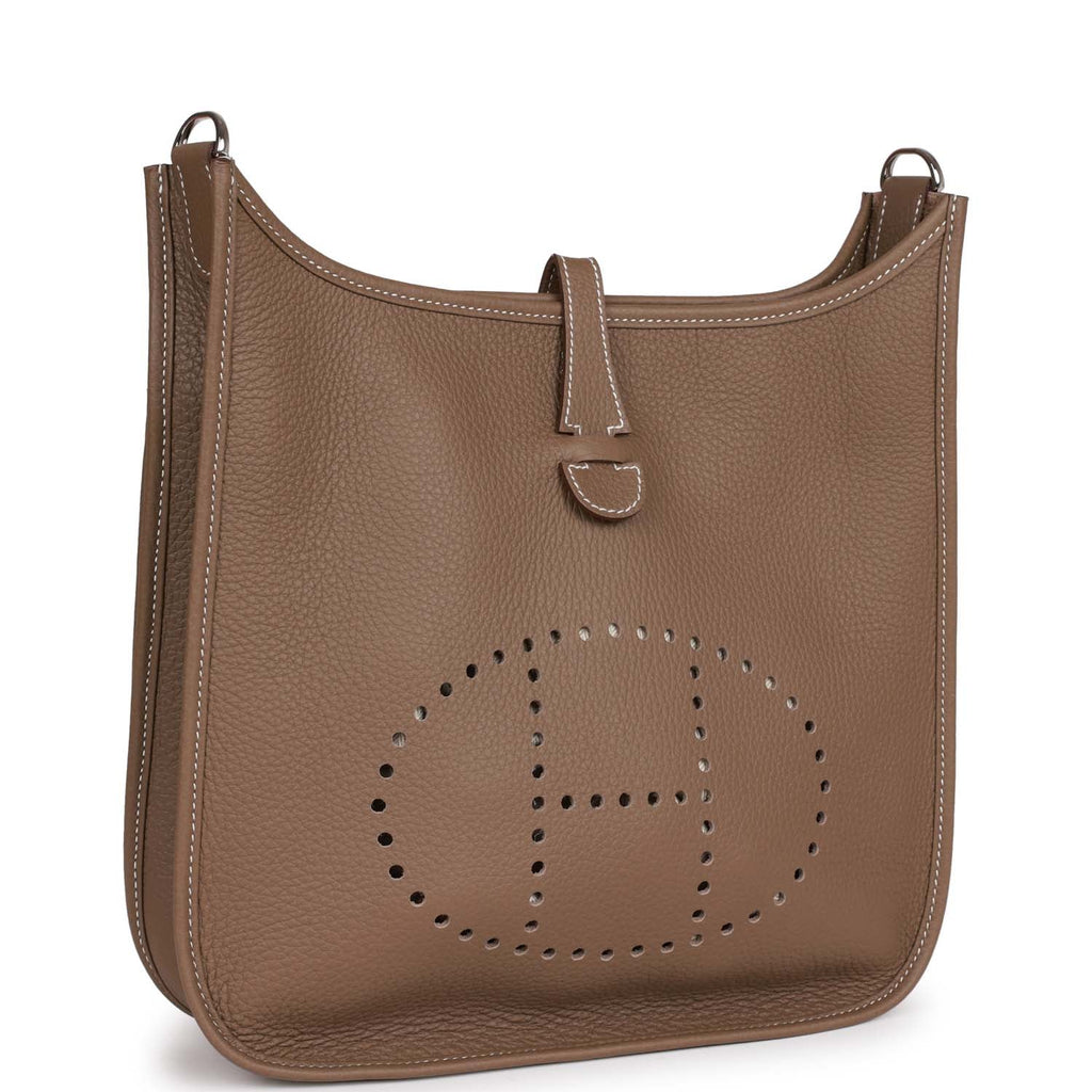 Etoupe Clemence Palladium Hardware Bag J640