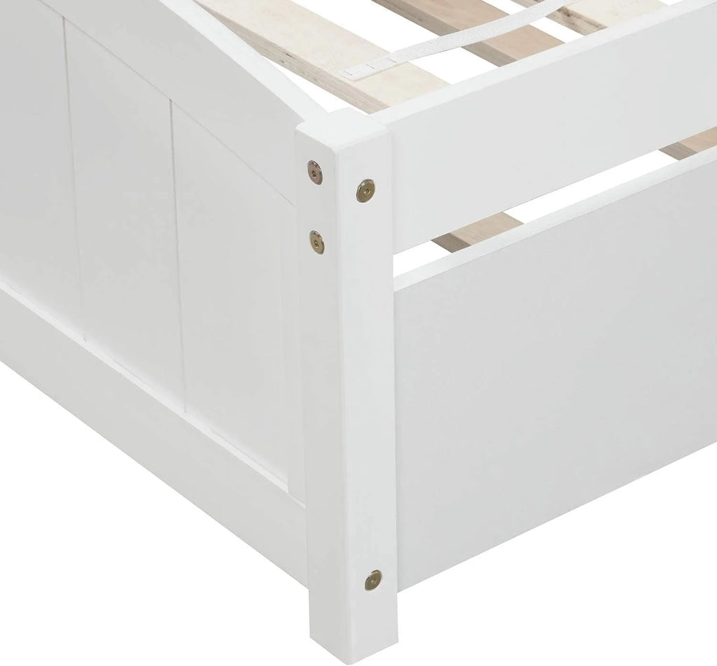 Wood Bed Frame with Headboard and Pull Handle U635037