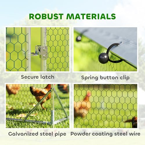 Large Metal Walk in Chicken Coop with Cover J42287