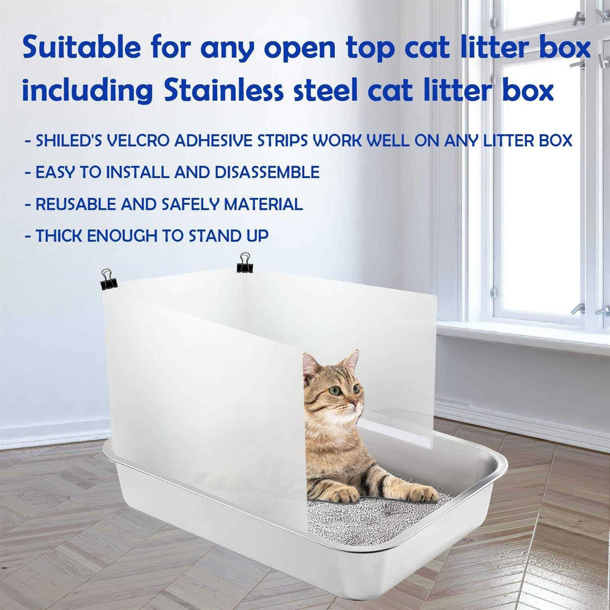 3 Pcs Cat Litter Box Pee Shields W975561