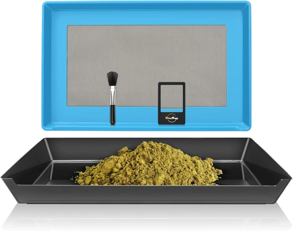 Black & Blue Bud Trimming Tray with 150 Micron Kief Screen, Pack of 2 T40939