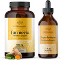 1500 mg Turmeric Curcumin Capsules & Super Immune Mushroom Complex Tincture 2 Pack I1302