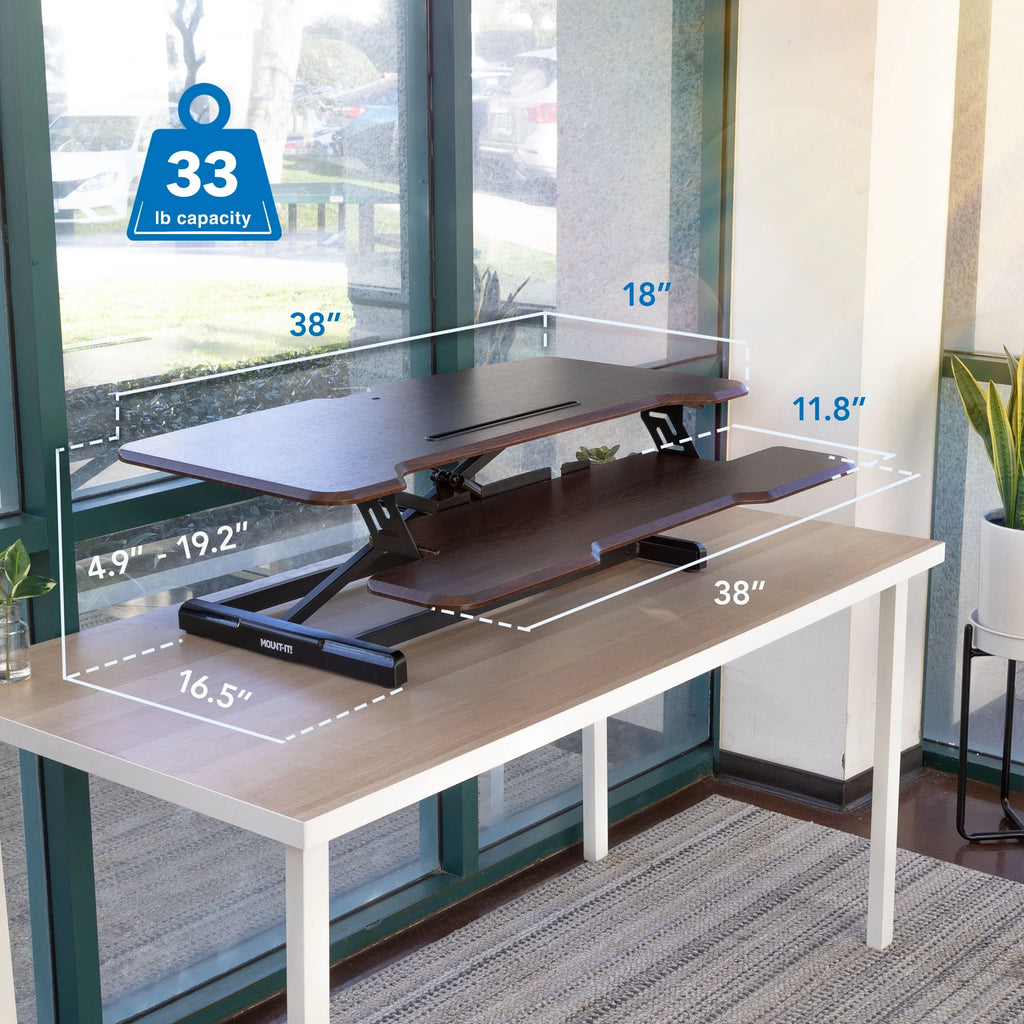 Extra Wide Sit Stand Desk Converter V362