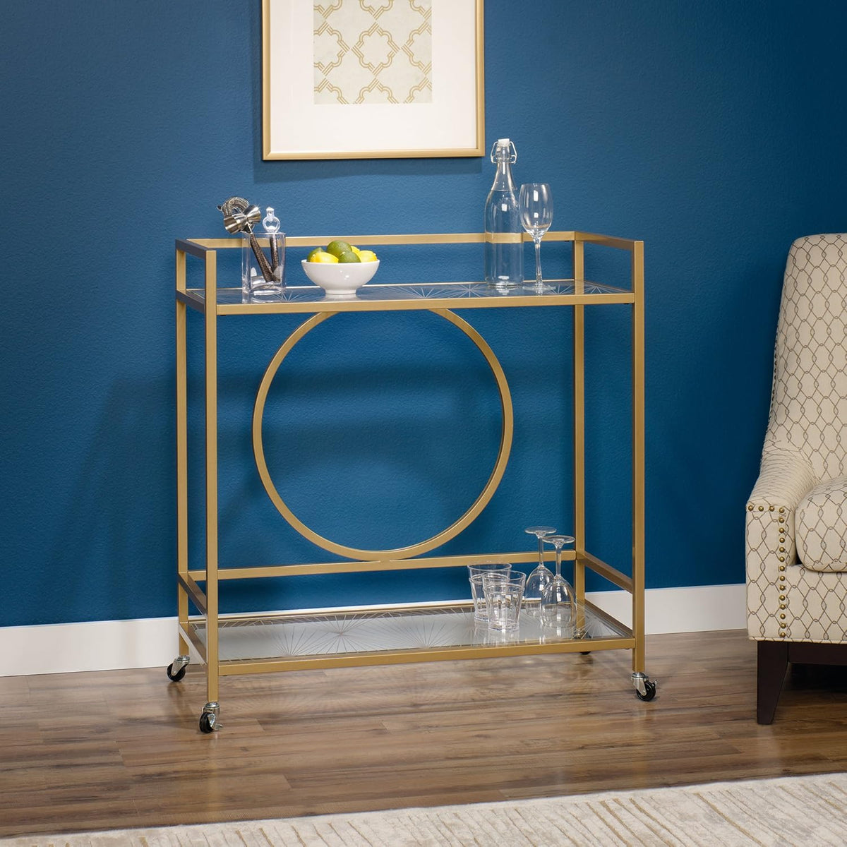 Satin Gold Bar Cart T343375