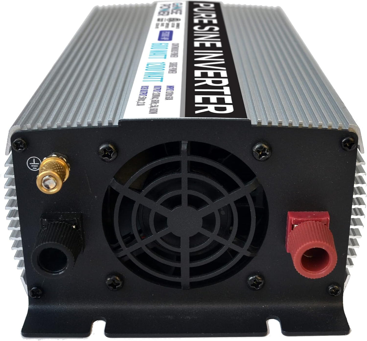 600W Pure Sine Wave Inverter 12V DC to 115V AC with 2 AC Outlets and USB Port J5643