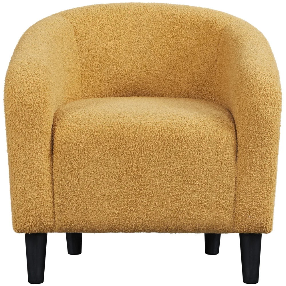 Mustard Yellow Upholstered Barrel Accent Chair J392