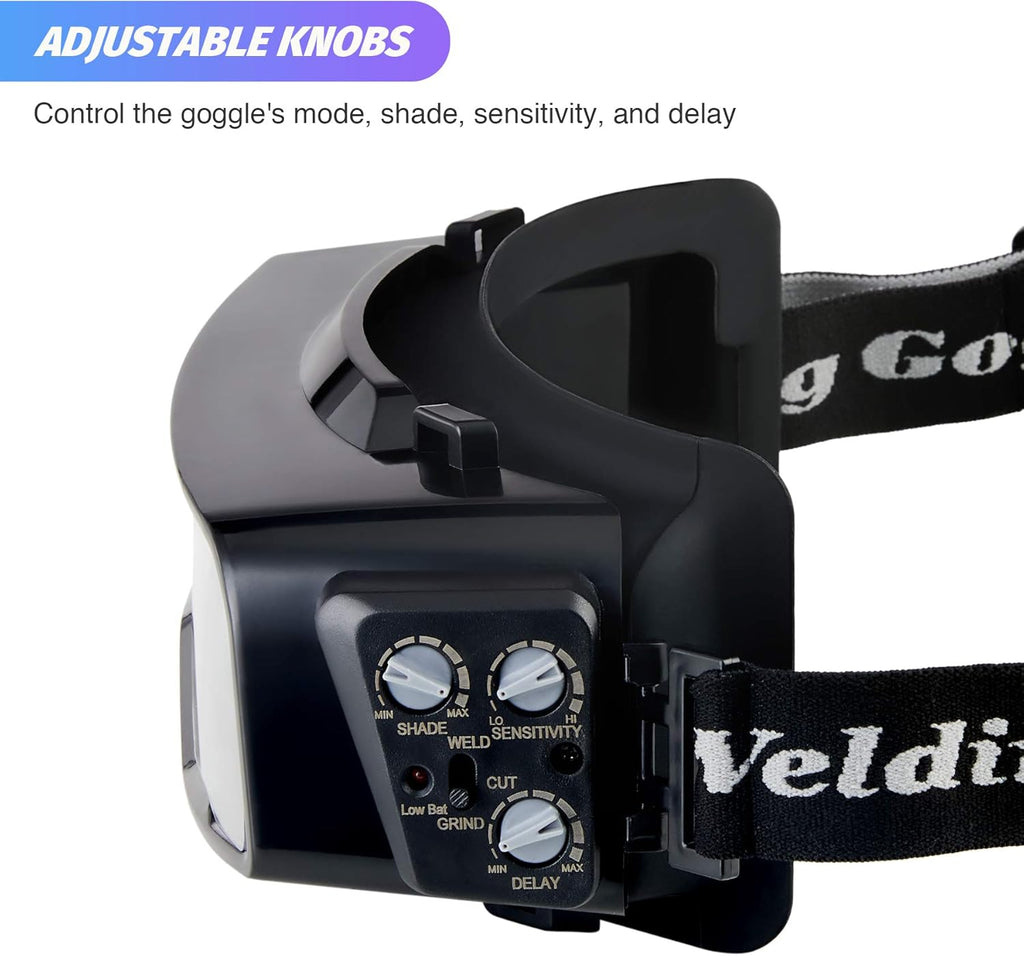 Auto Darkening Welding Goggles with Face Shield, Black Pack of 2 Y153038