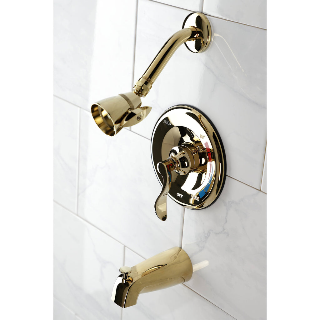 Polished Brass Tub and Shower Faucet J636