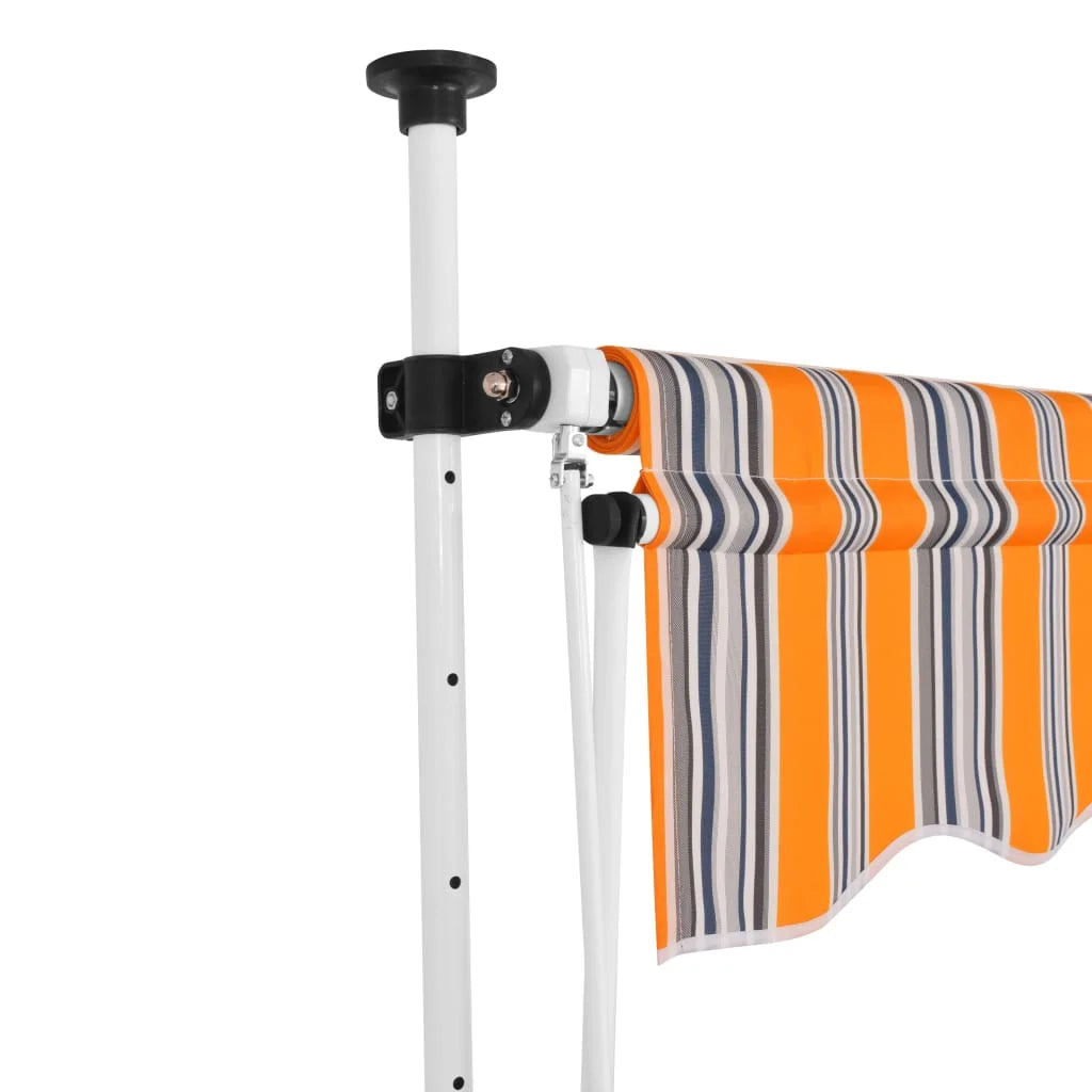 Manual Retractable Awning 59" Yellow and Blue Stripes G957