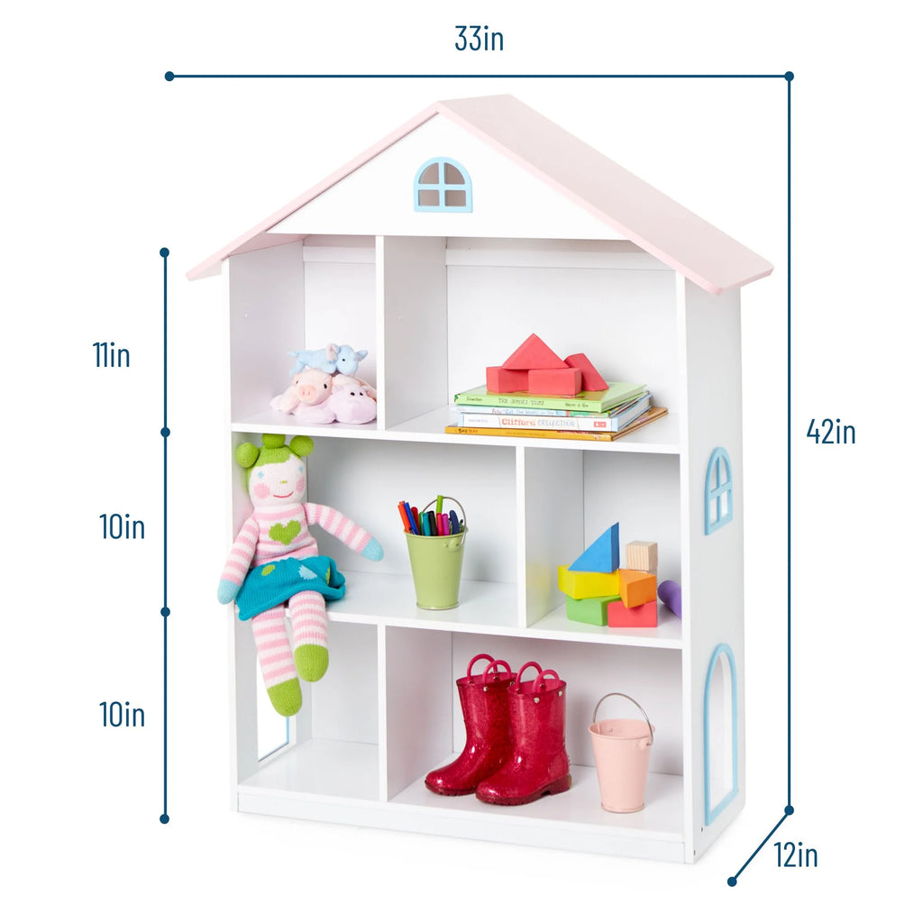 Kids Wooden Dollhouse Bookcase W20236
