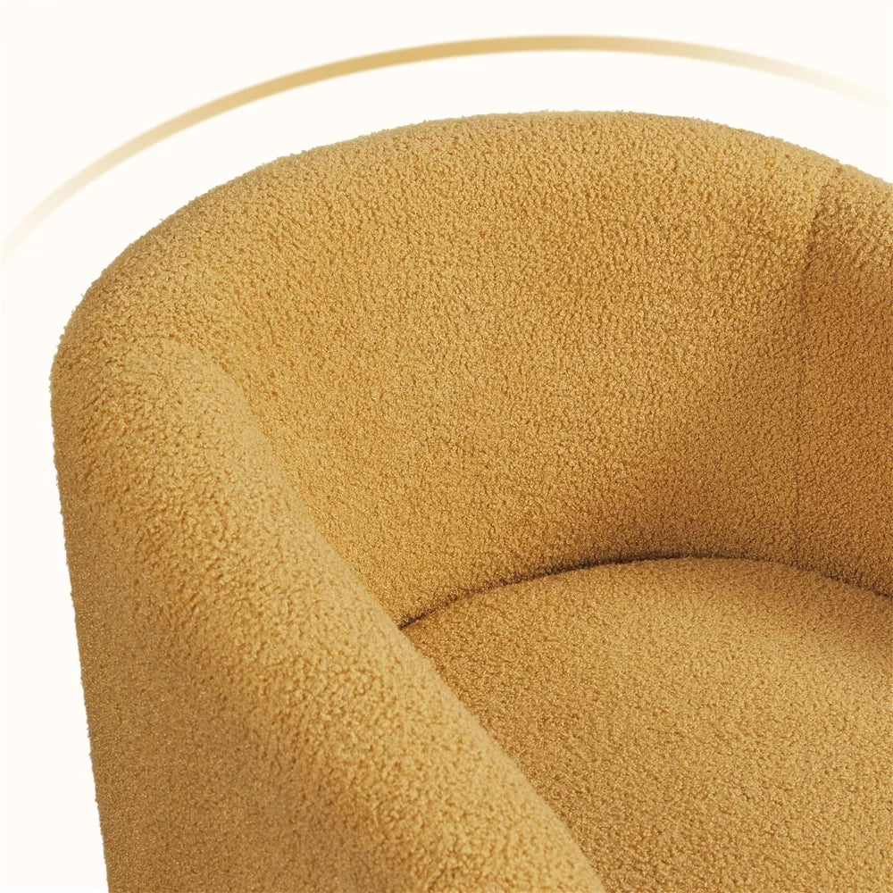 Mustard Yellow Upholstered Barrel Accent Chair J392