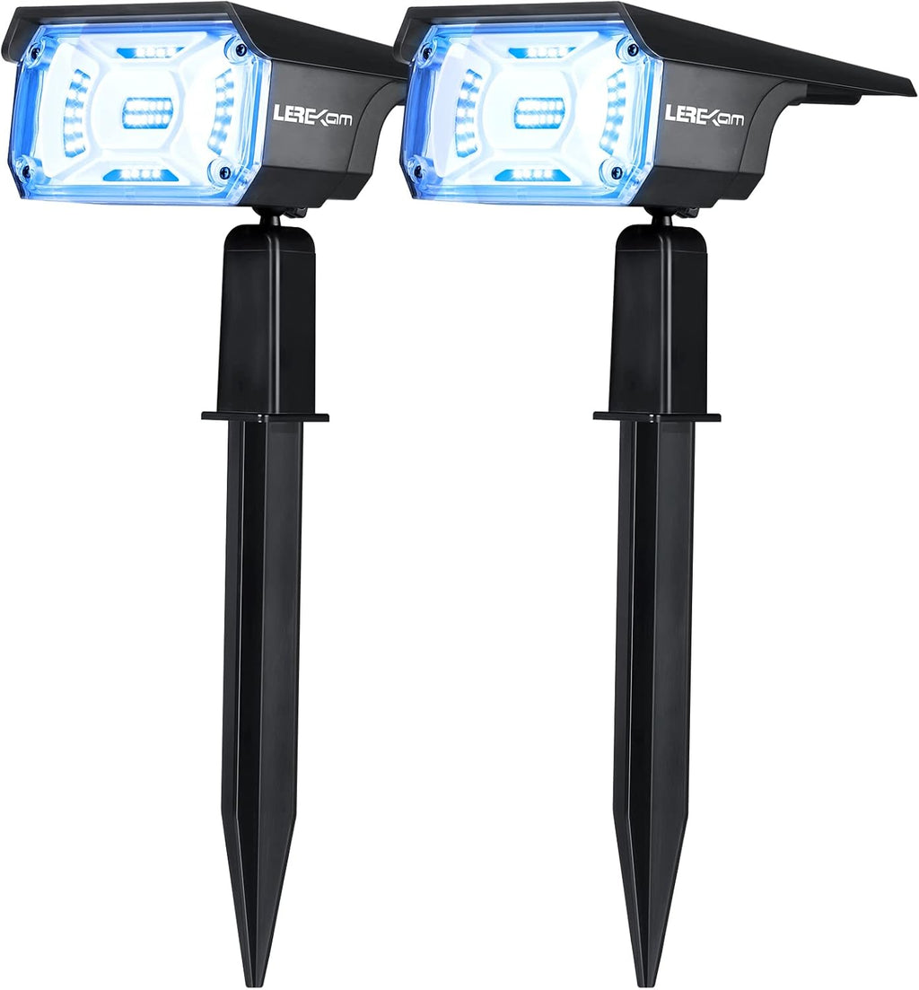 Solar Spot Lights Outdoor, IP65 Waterproof 40 LEDs, USB & Solar Powered, 2 Pack D820