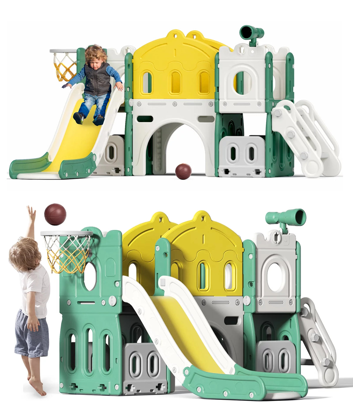 8 in 1 Kids Slide Set with Climber W597