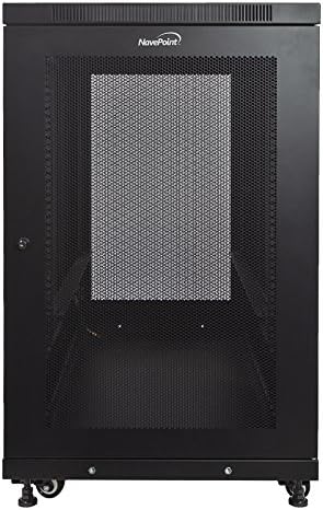 18U Perforated Door Rack Enclosure Cabinet with Casters Black V68692