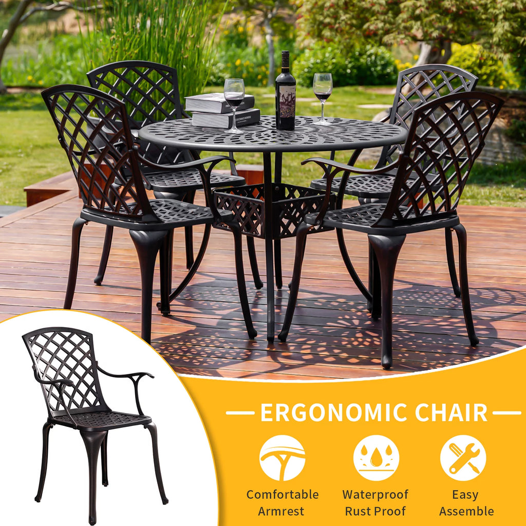 5 Pieces Cast Aluminum Patio Dining Set M238675