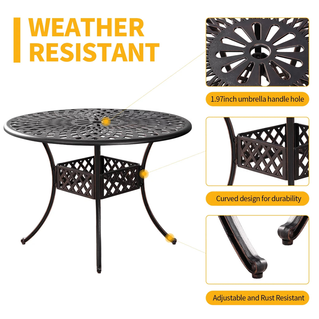 5 Pieces Cast Aluminum Patio Dining Set M238675