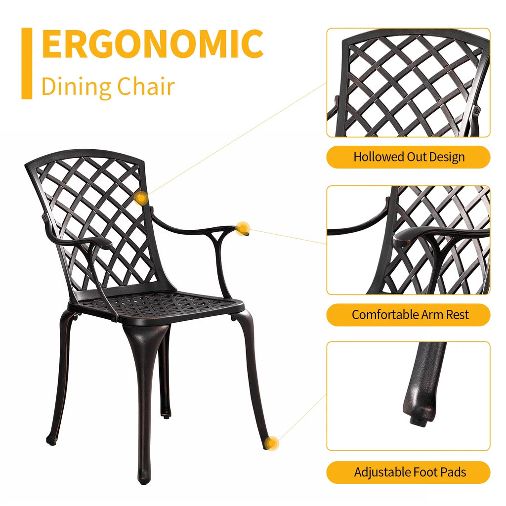 5 Pieces Cast Aluminum Patio Dining Set M238675