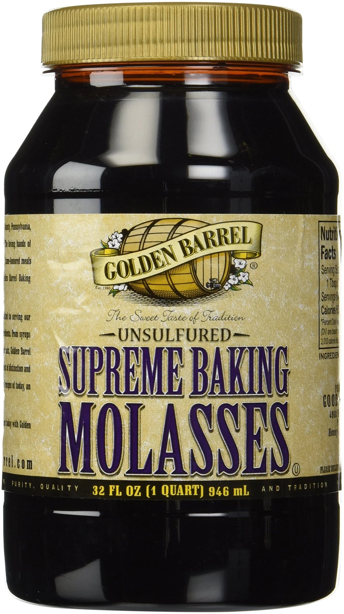 Unsulfured Baking Molasses, 32 Oz. Bottle Case of 12 R5544