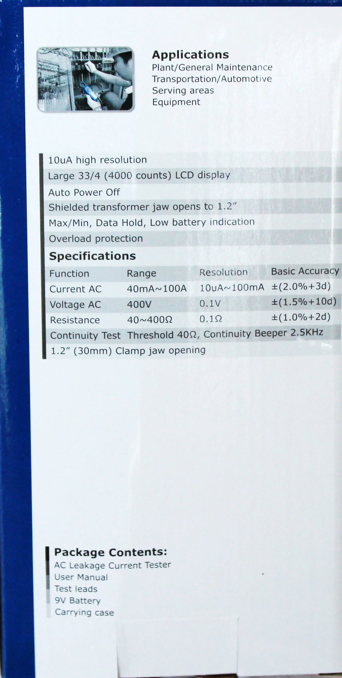 AC Leakage Current Tester Voltage Meter J3189