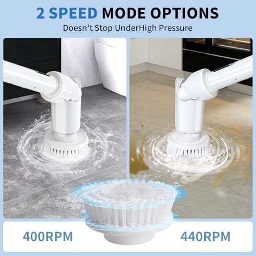 Cordless Electric Spin Scrubber with 8 Brush Heads Z727220