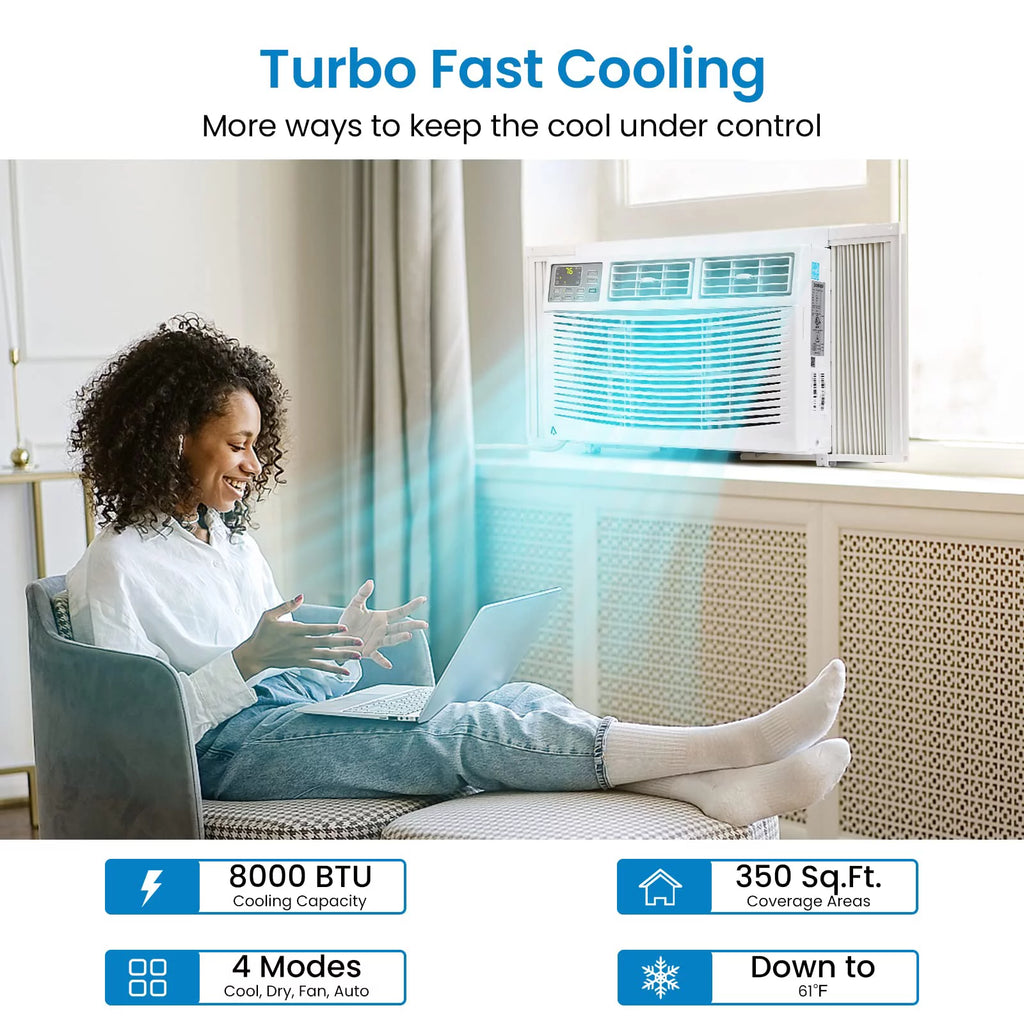8000 BTU White Window Air Conditioner X4524
