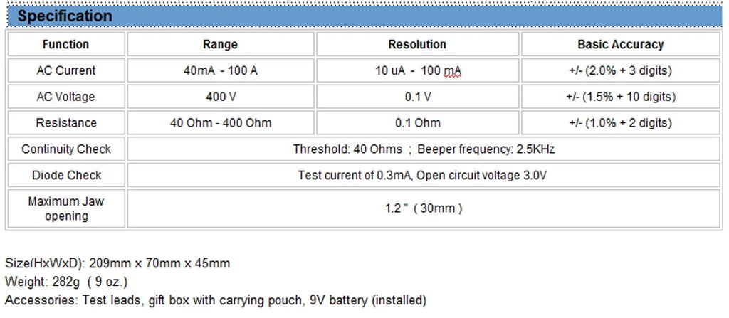 AC Leakage Current Tester Voltage Meter J3189
