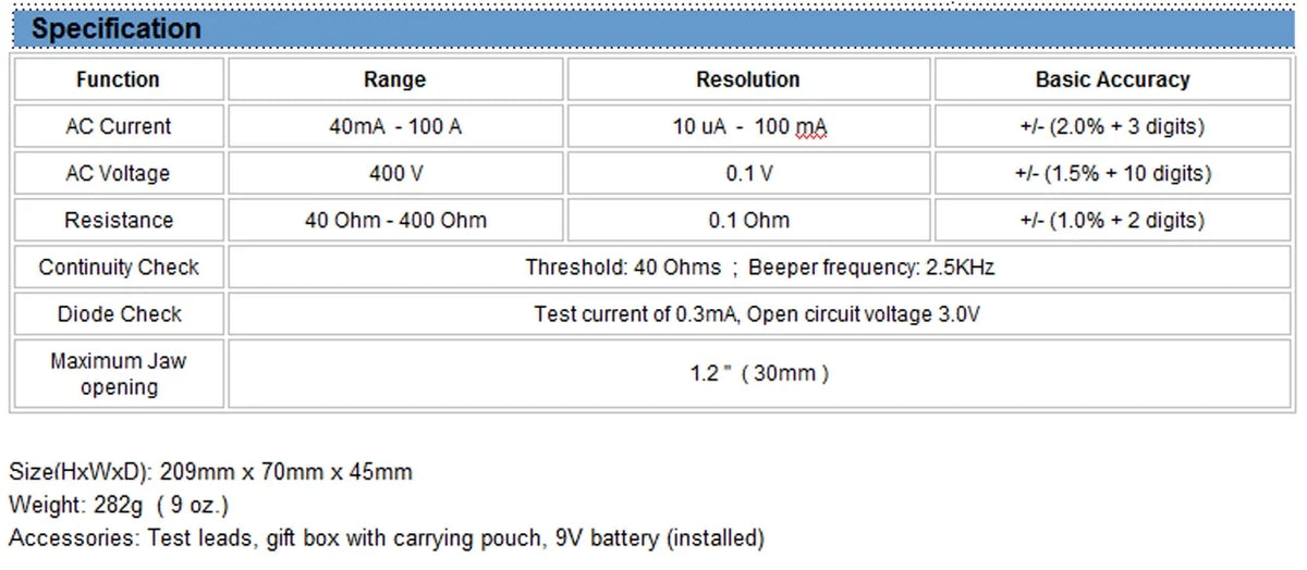 AC Leakage Current Tester Voltage Meter J3189