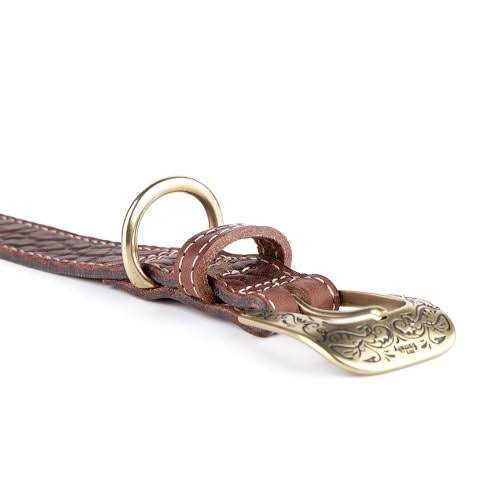 Genuine Embossed Italian Leather Dog Collar T868732