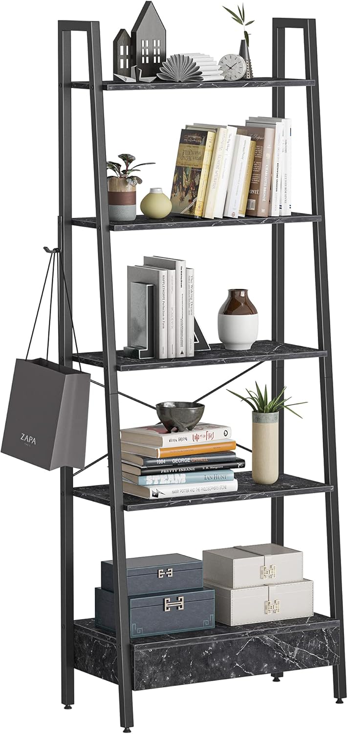 5-Tier Ladder Shelf with Drawer L339
