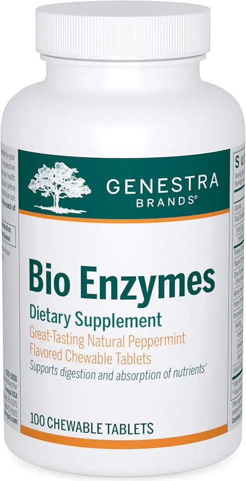 Chewable Digestive Enzymes Tablets Peppermint Flavor 100 Tablets I96475