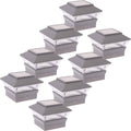 8 Pack Solar Powered LED Fence Post Cap for 4x4 or 5x5 Posts (Gray) L233837