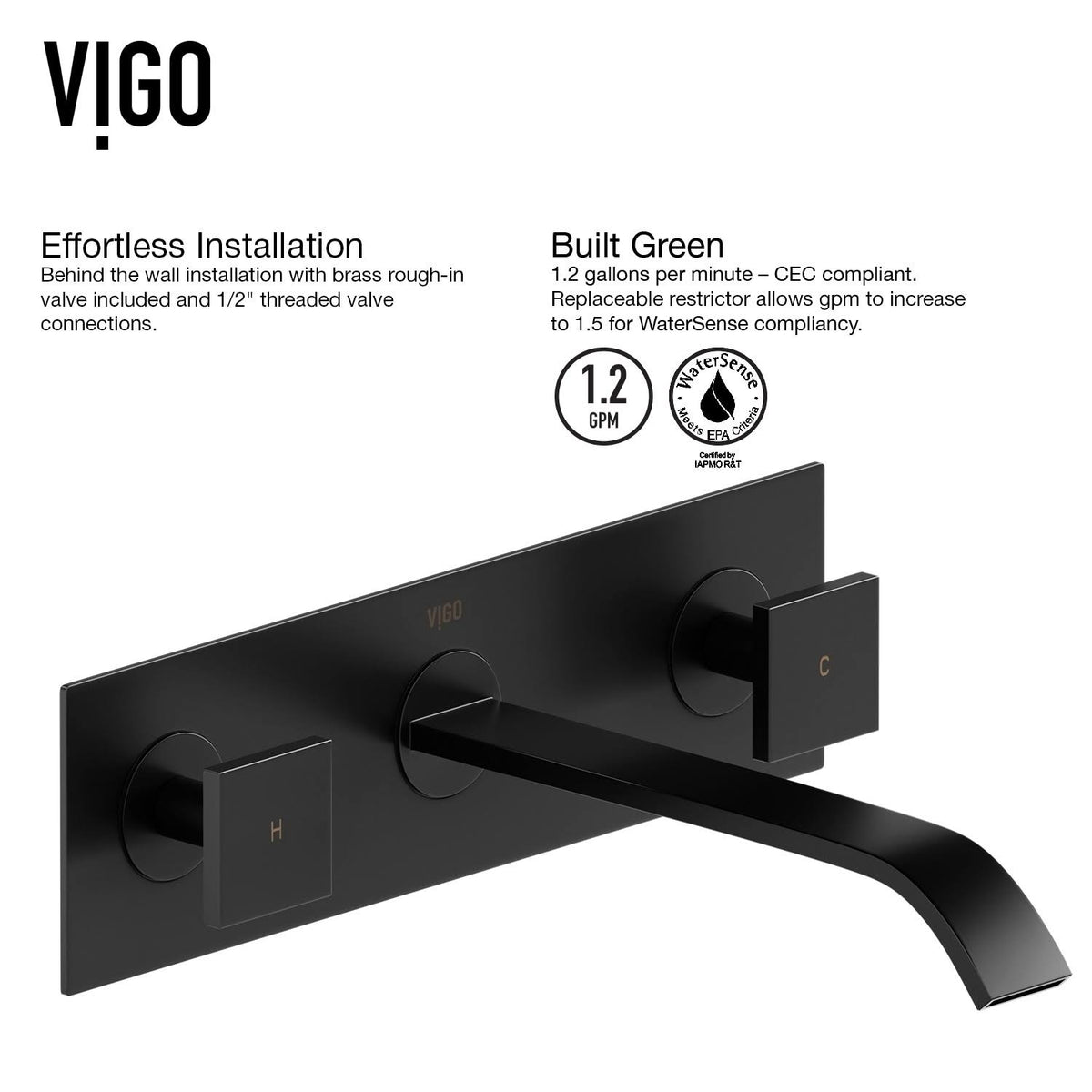 Matte Stone Vessel Bathroom Sink Set with Wall Mount Faucet in Matte Black Z68792