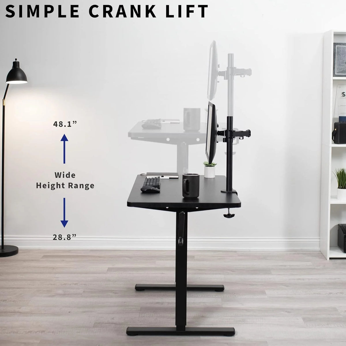 Dark Walnut 43 X 24 Inch Height Adjustable Standing Desk D783760