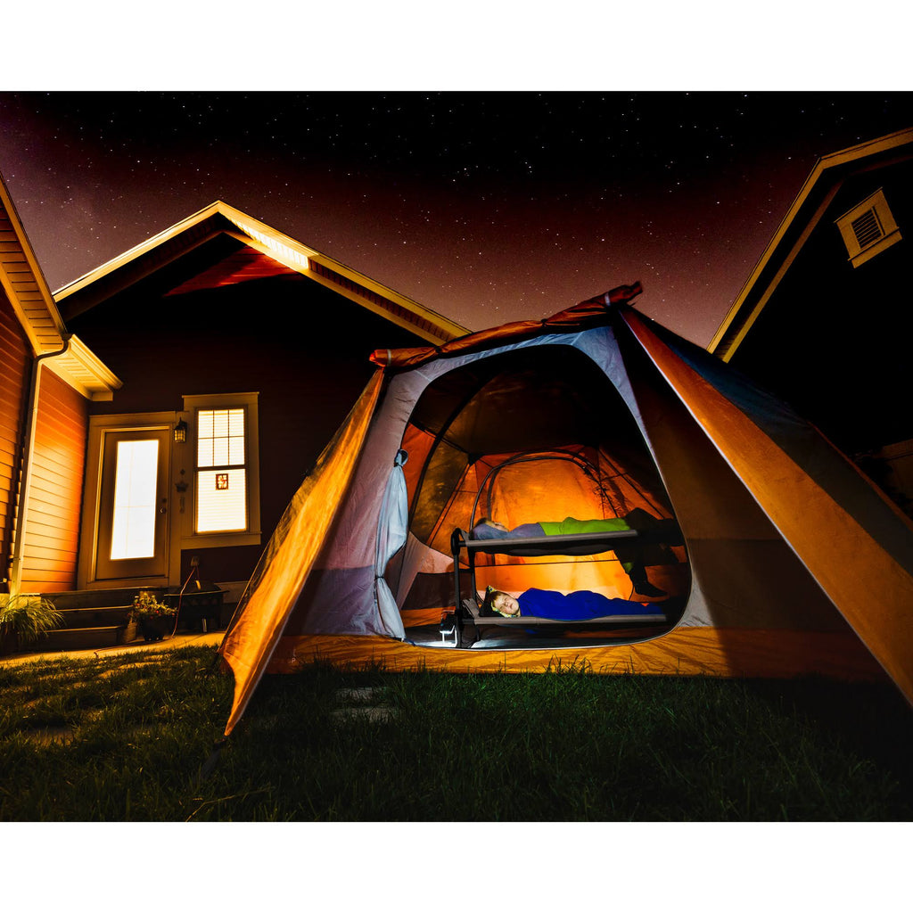 Tan Youth Double Camping Cot with Organizers R61921