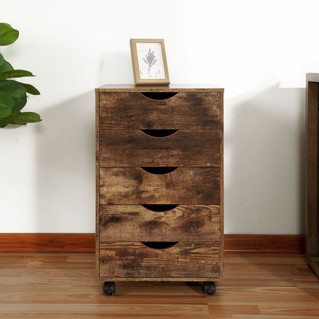 6 Drawer Grey Dresser with Wheels L419