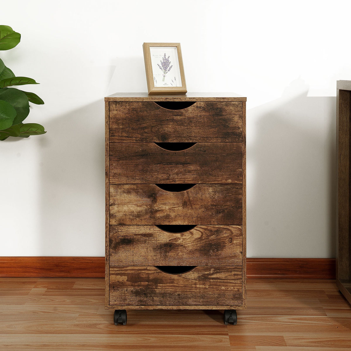 6 Drawer Grey Dresser with Wheels L419