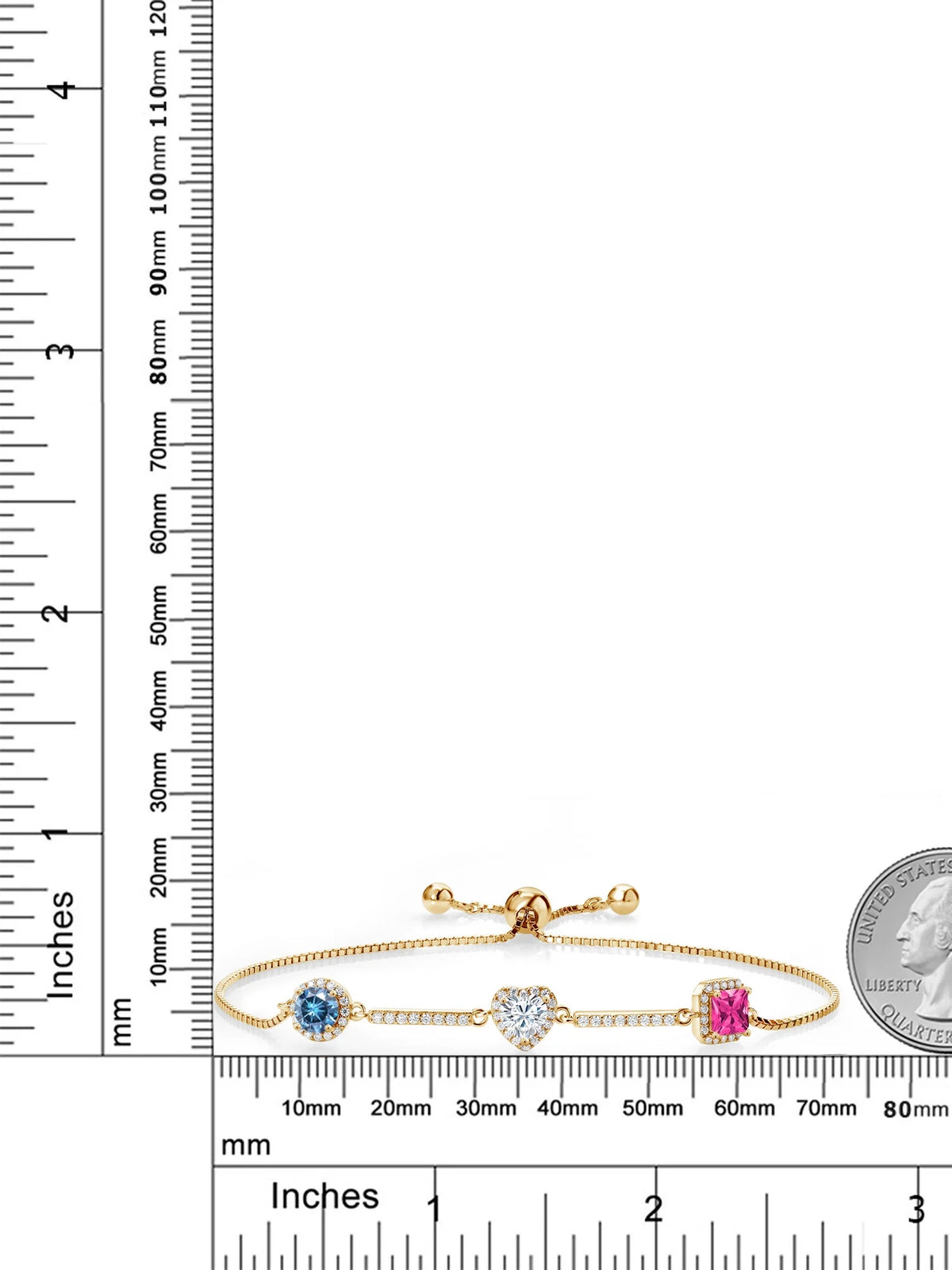 18K Yellow Gold Plated Silver Moissanite Bracelet L8729