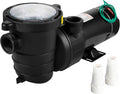 1HP 110V 5220GPH Self-priming Swimming Pool Pump with Strainer Basket and 2pcs 1-1/2'' NPT Connectors D844