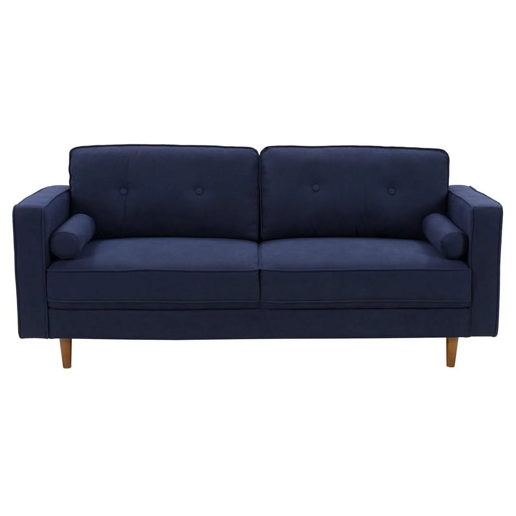 Navy Blue Fabric Chair and Sofa Set 2pcs U7348