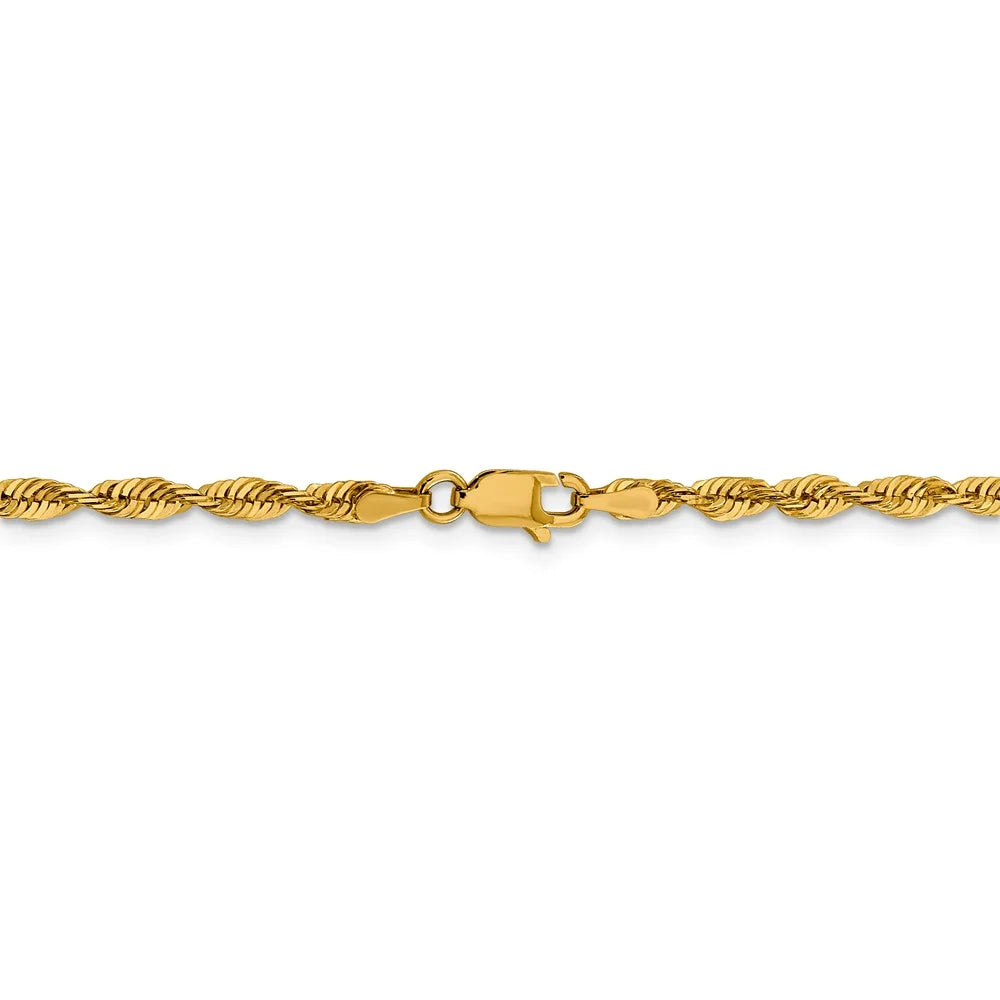 10kt Yellow Gold 24 inch Rope Chain R804