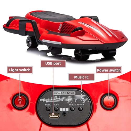 24V 200W Motor LED Light Up Electric Drift Kart S54113