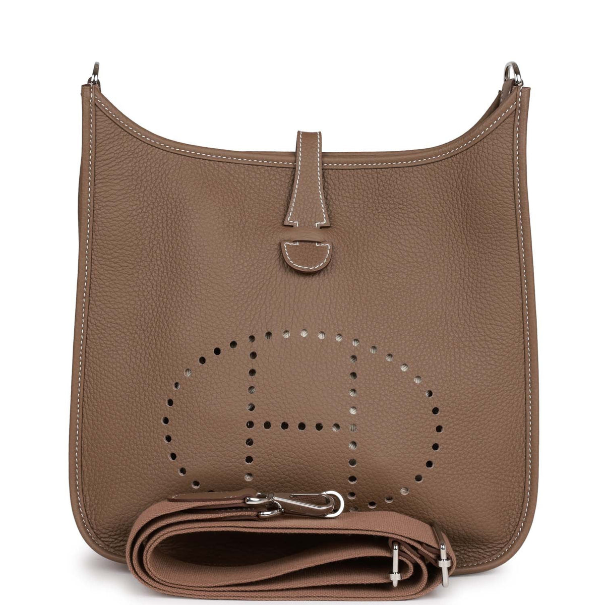 Etoupe Clemence Palladium Hardware Bag J640